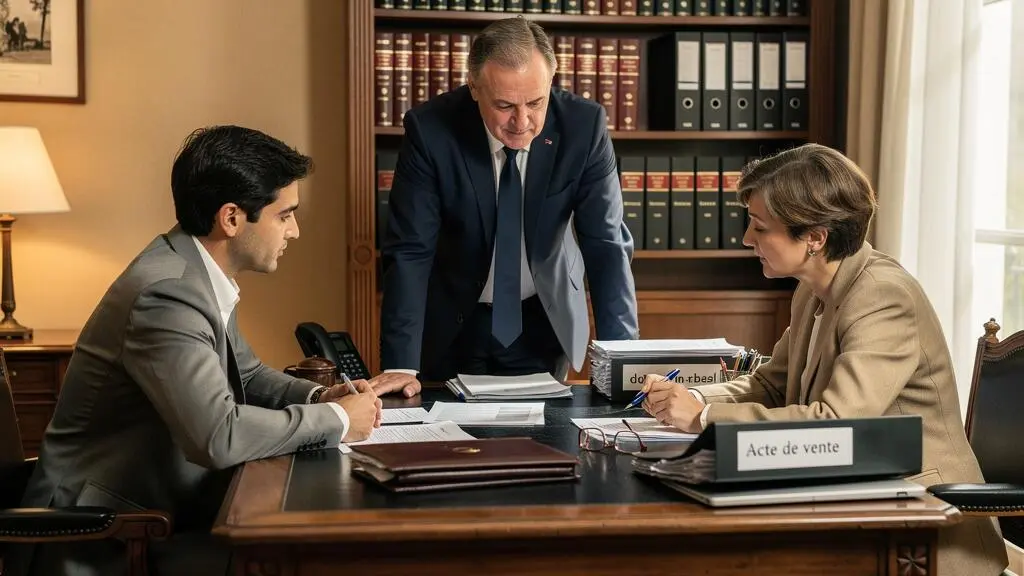 Rencontre professionnelle chez le notaire pour la sécurisation administrative d'une transaction immobilière